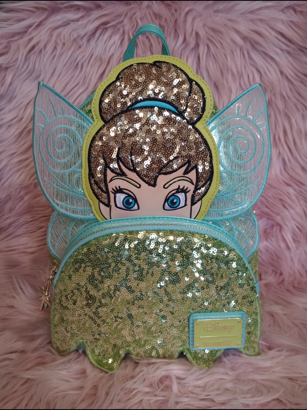 Disney Tinkerbell Sequin Backpack Loungefly - Picture 10 of 11